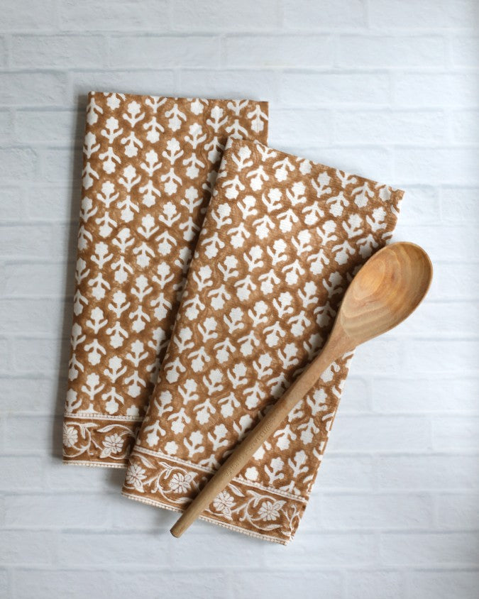 Charlotte Caramel Kitchen Towel – Pacific & Rose Textiles
