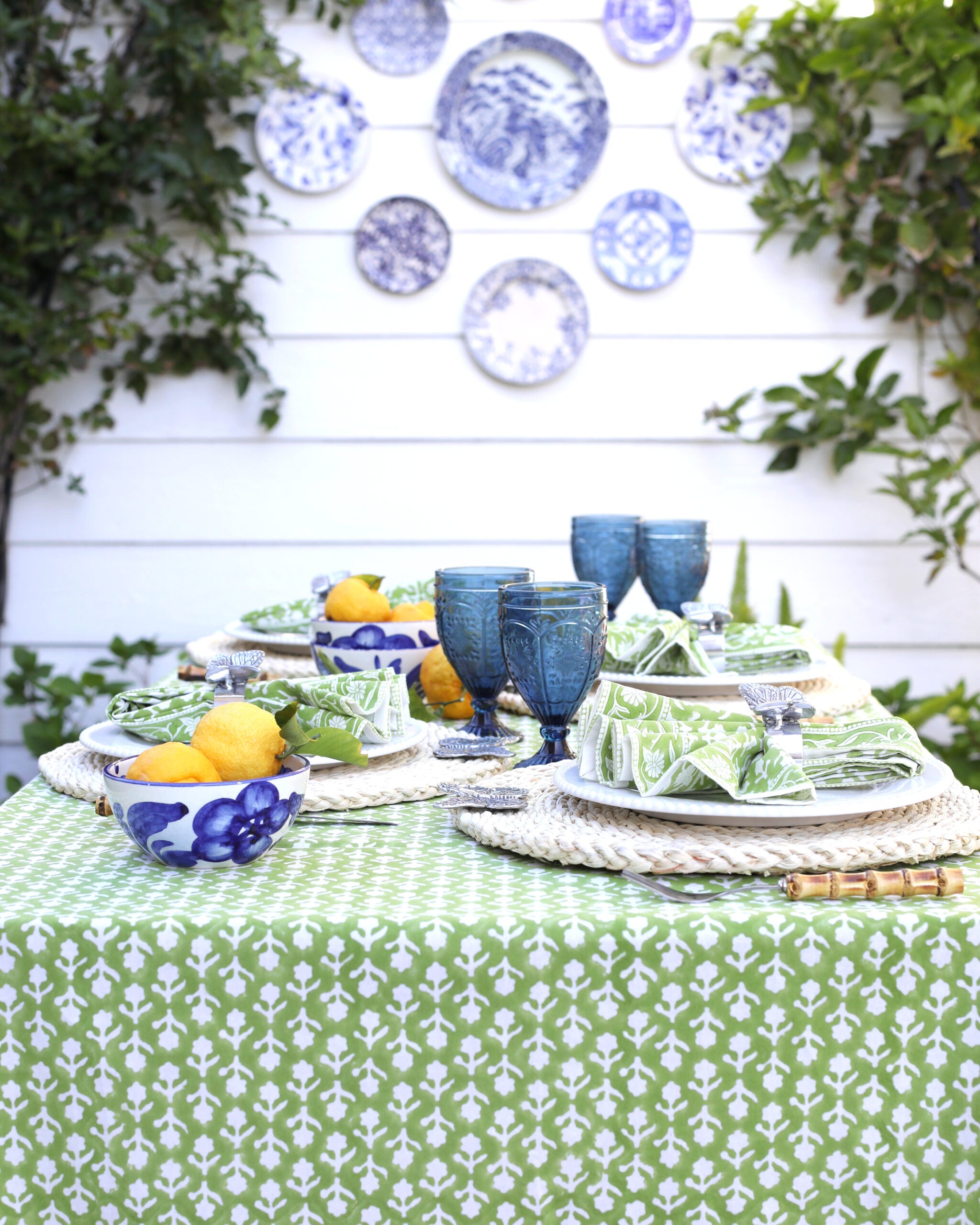 Charlotte Green Tablecloth