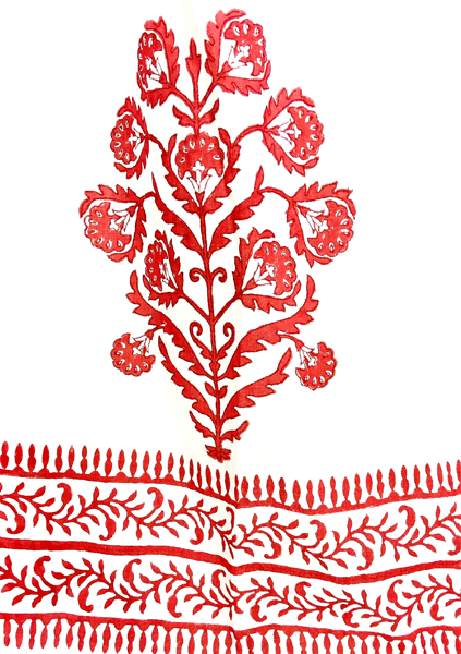 Curtain Buta Red