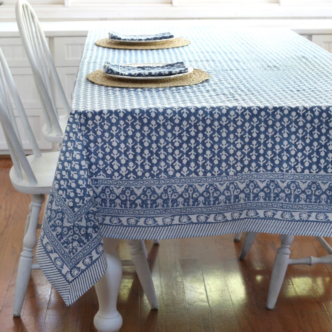 Charlotte Indigo Tablecloth – Pacific & Rose Textiles