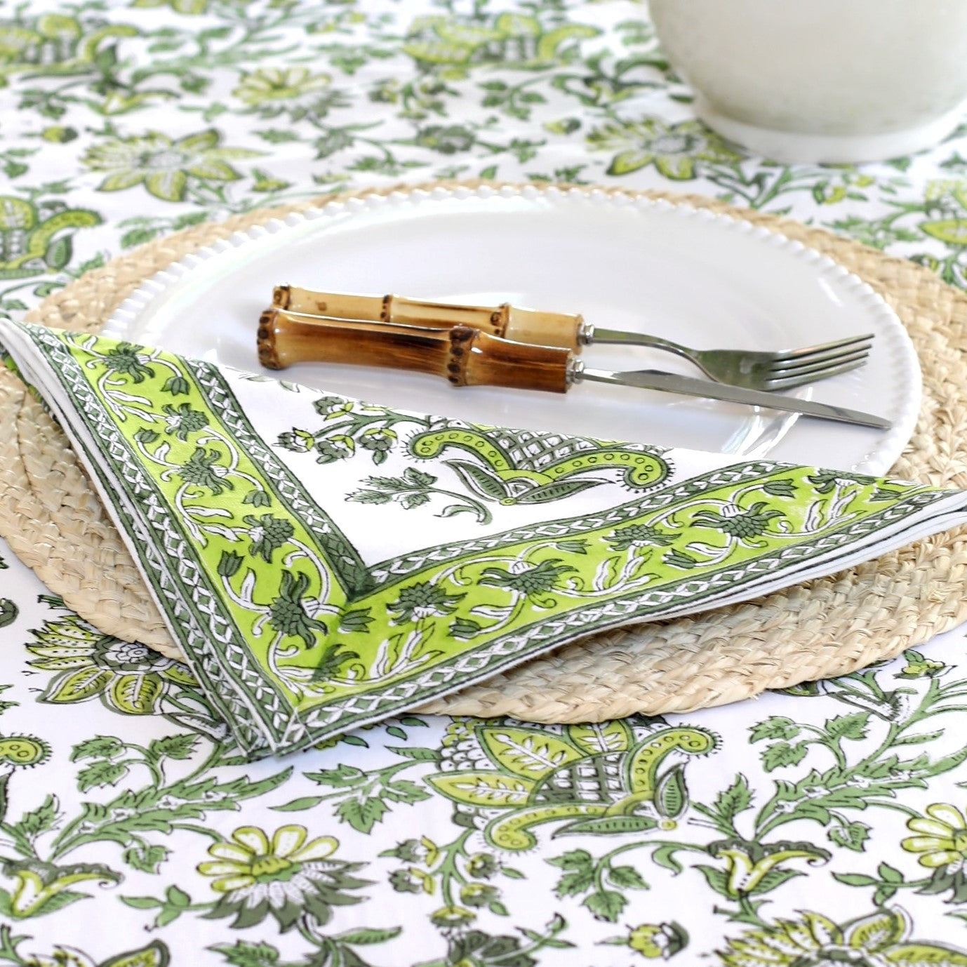 Gayatri Olive Tablecloth