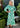 Santa Barbara Green Tiger Dress, 3/4 Sleeve