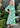 Santa Barbara Green Tiger Dress, 3/4 Sleeve