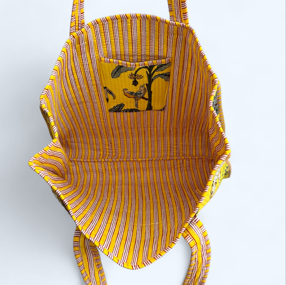 Yellow Jungle Quilted Tote