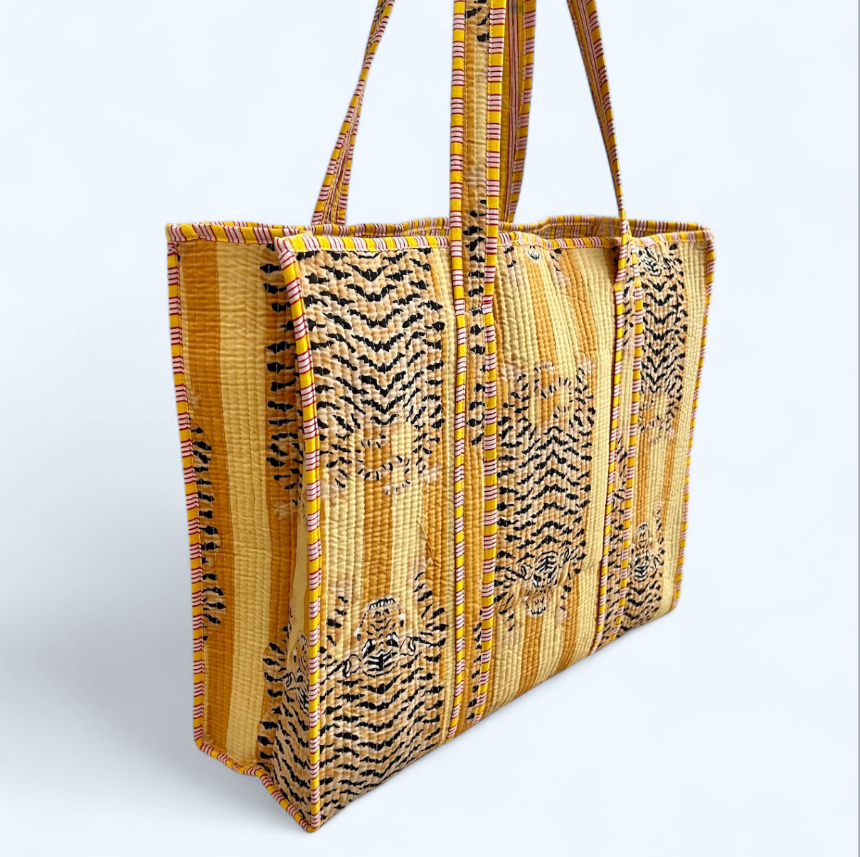Gold Tiger Quilted Tote