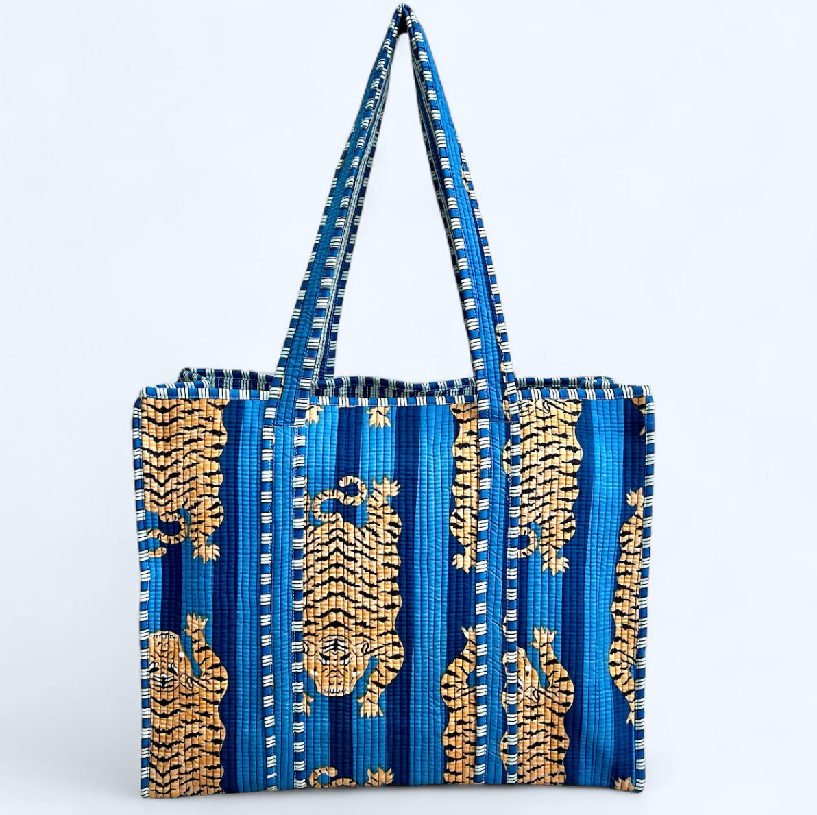 Blue Tiger Quilted Tote