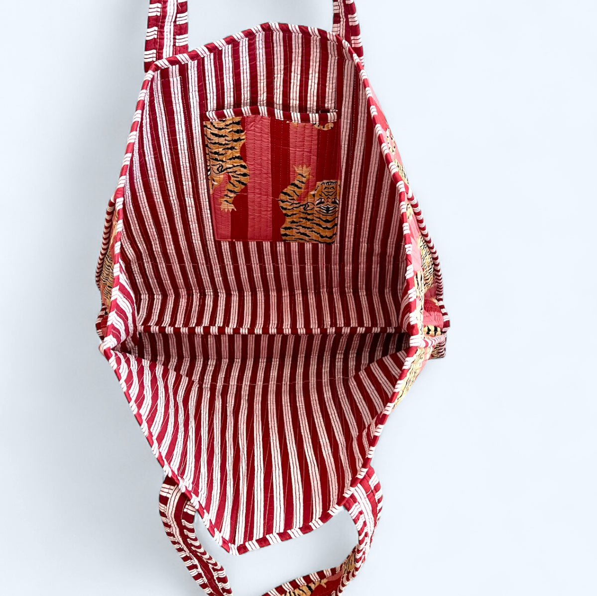 Pink Orange Tiger Quilted Tote