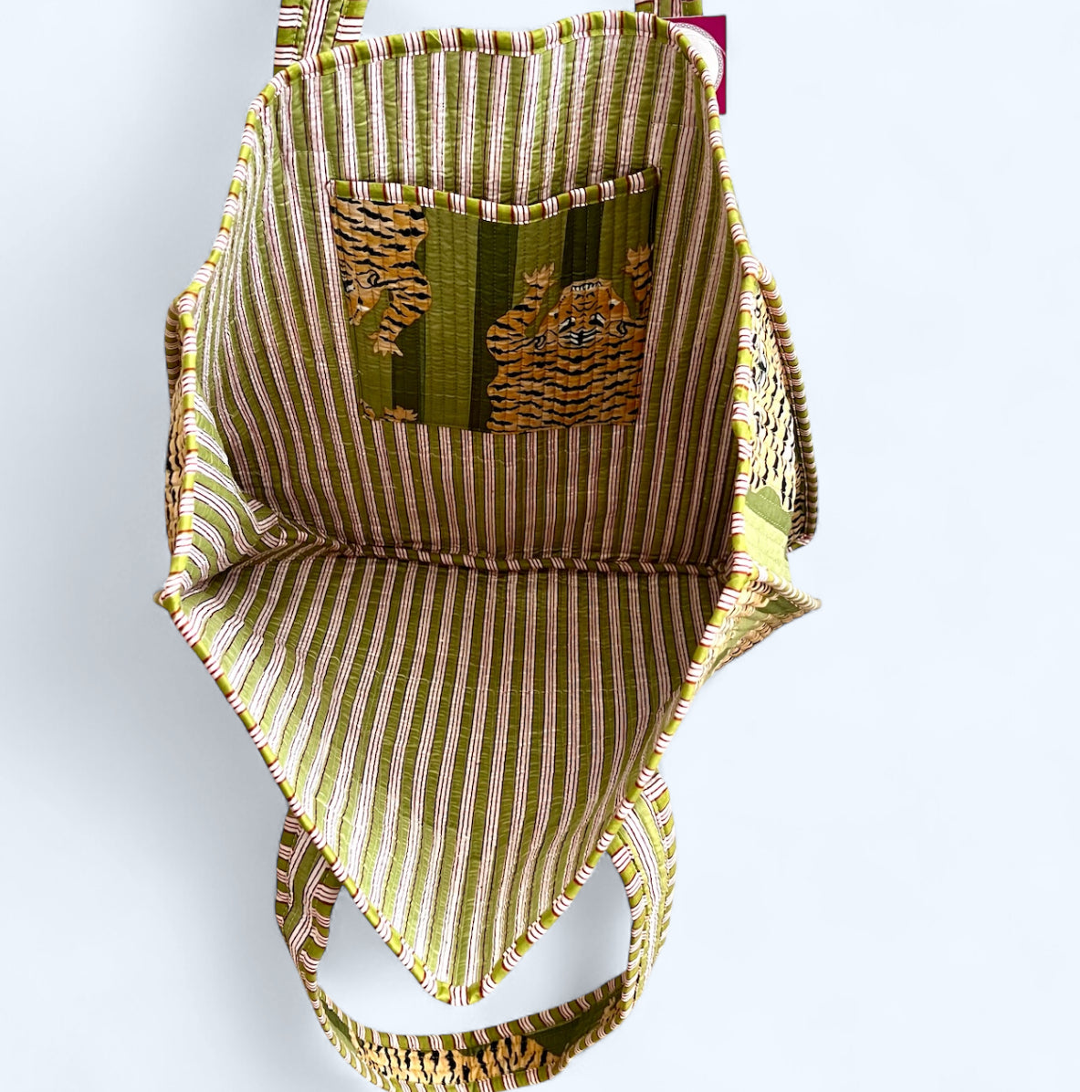 Avocado Tiger Quilted Tote