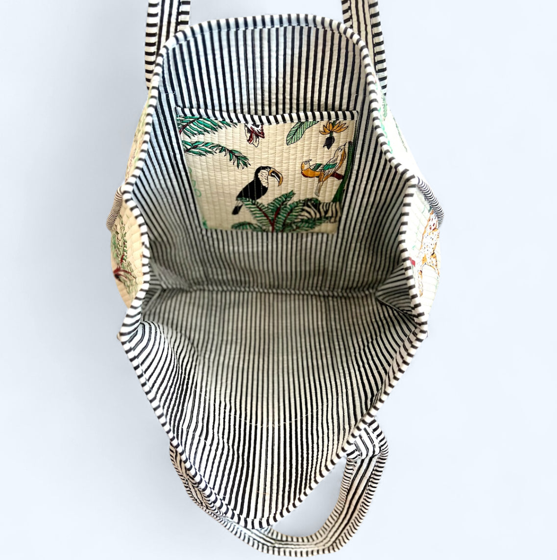 Ivory Jungle Quilted Tote