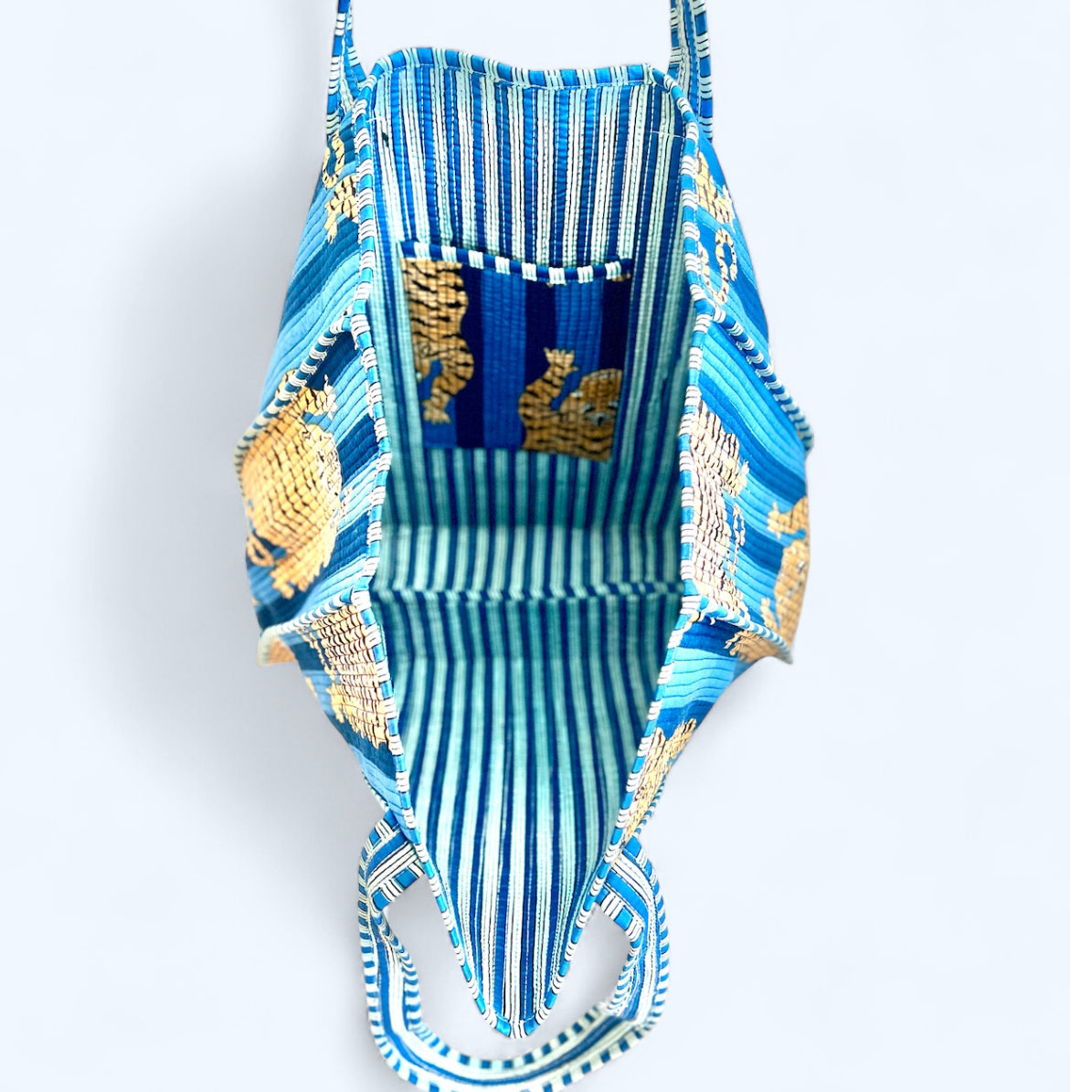 Blue Tiger Quilted Tote