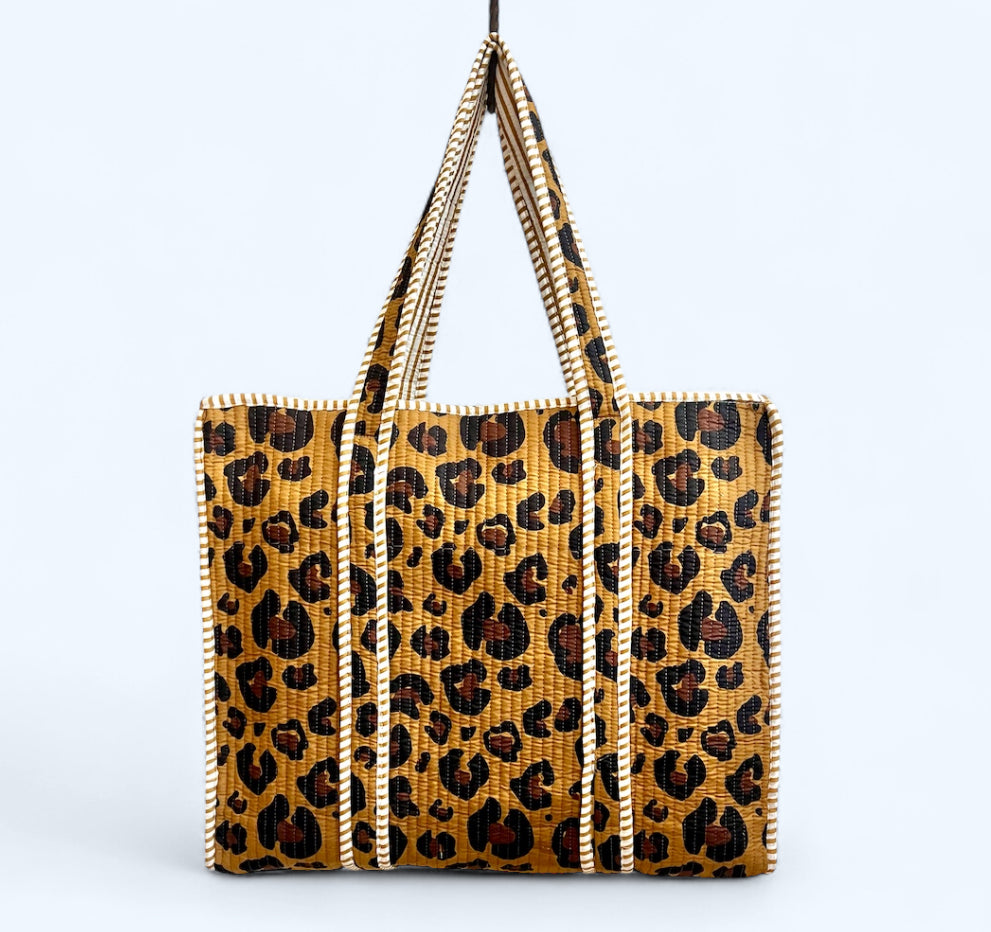 Leopard Quilted Tote