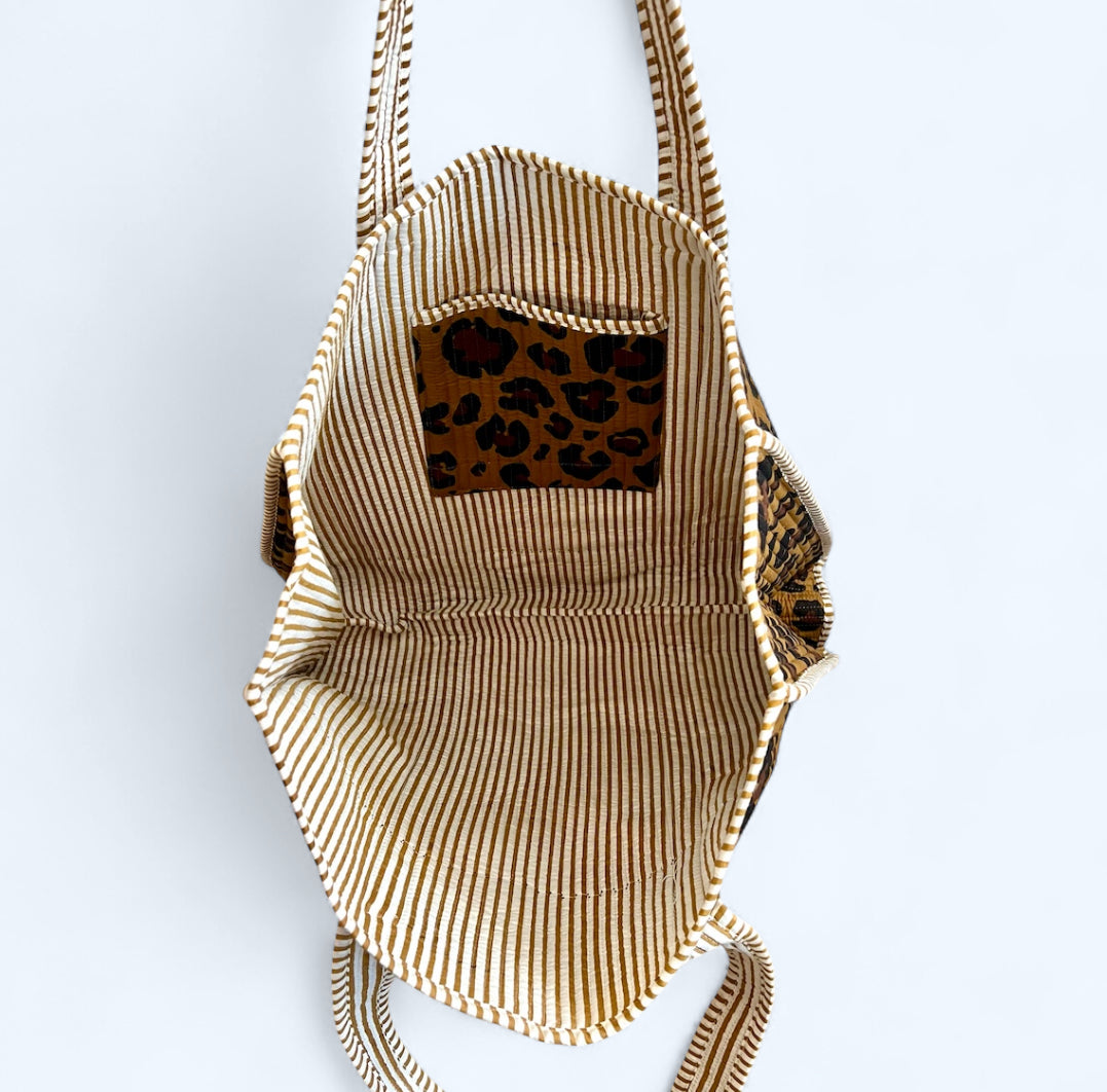 Leopard Quilted Tote