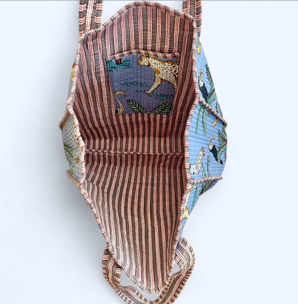 Steel blue Jungle Quilted Tote