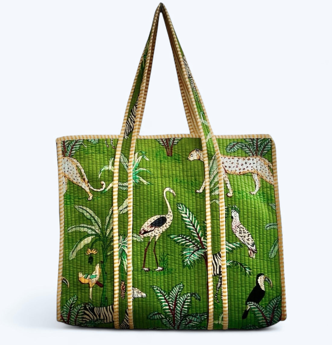 Green Jungle Quilted Tote