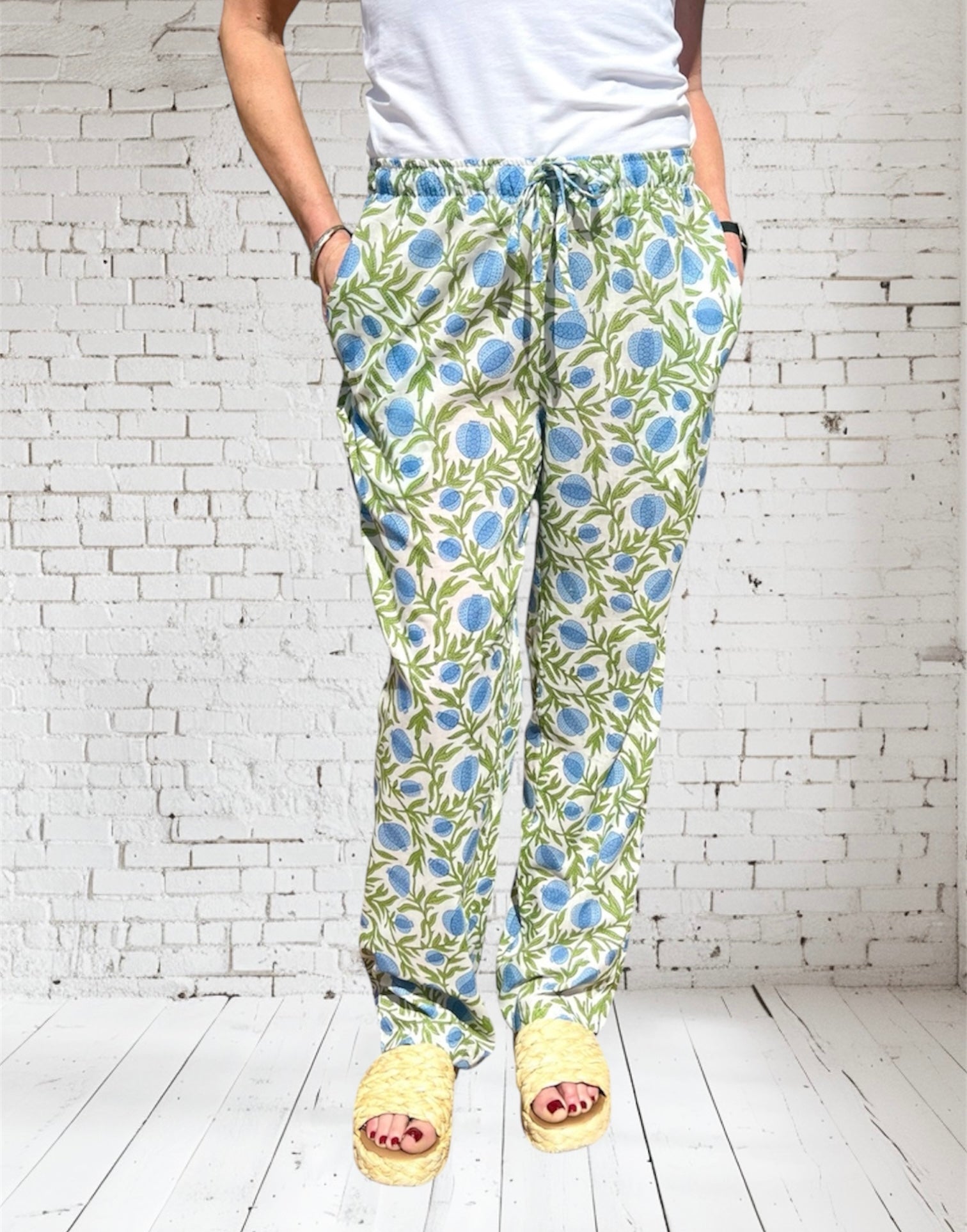 Lily Lounge Pant, Pomegranate Blue